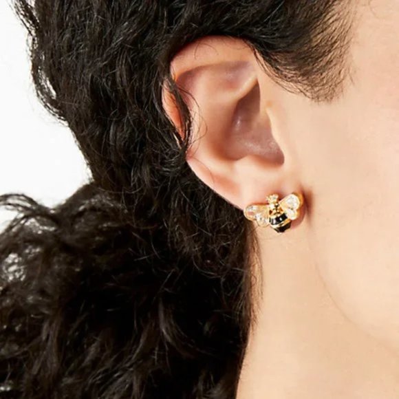 Kate Spade All Abuzz Crystal Stone Bee Stud Earrings - Picture 2 of 2